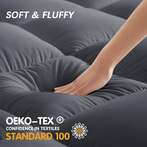 CYMULA Queen Mattress Topper with Cooling Plush Fill