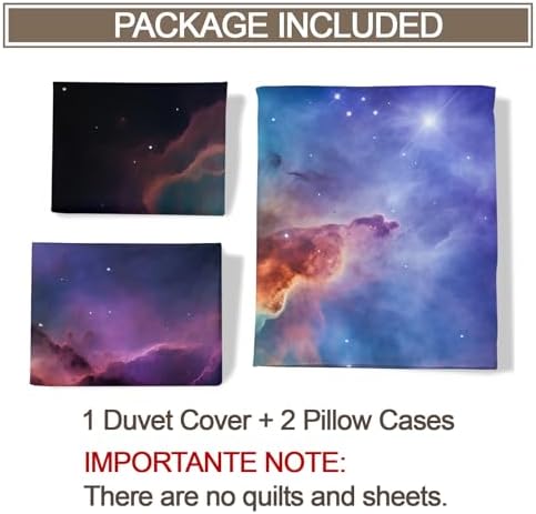 Space Galaxy Duvet Cover Set for Kids and Adults