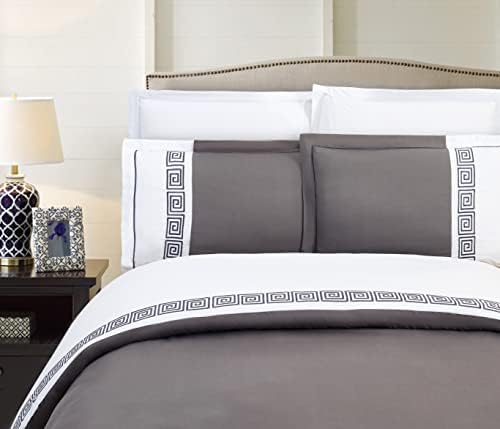 Elegant Comfort Super-Soft Duvet Cover Set KingCalifornia King Gray