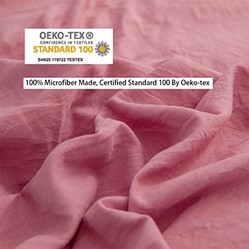 IHOUSTRIY Duvet Cover Set Twin Size with Pom Poms and Zipper