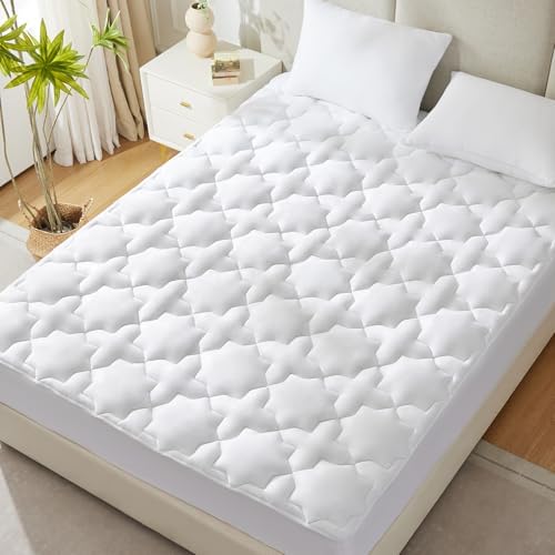 CozyLux Twin Mattress Pad 450GSM Deep Pocket 39x75 White