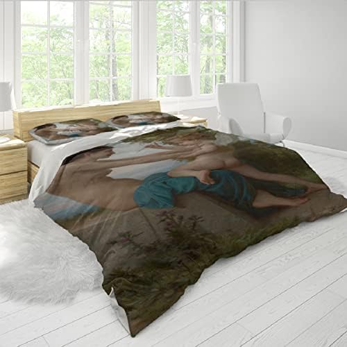 RIVINE Adolphe Bouguereau Duvet Cover Set 3 Pieces