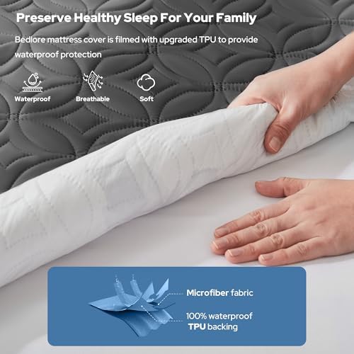BEDLORE 2 Pack Twin Mattress Protectors with Deep Pocket and Waterproof Design