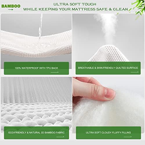 GRT King Waterproof Mattress Protector with Cooling Rayon Bamboo