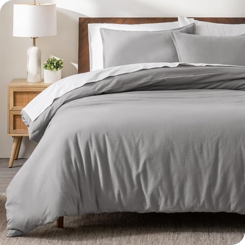 Bare Home Flannel Duvet Cover Set - TwinTwin XL Light Grey