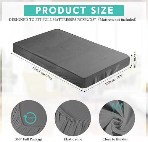 HunnmingRe 2-3 Inch Mattress Topper Cover