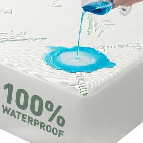 Cooling Queen Mattress Protector with Waterproof Breathable Rayon Cover
