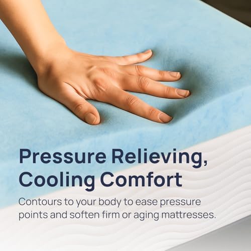 Sure2Sleep Gel Swirl Mattress Topper - 3 Inch Pressure Relief Cooling Comfort