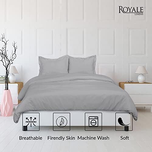 ROYALE Silver Duvet Cover Queen 3 Piece Set 1