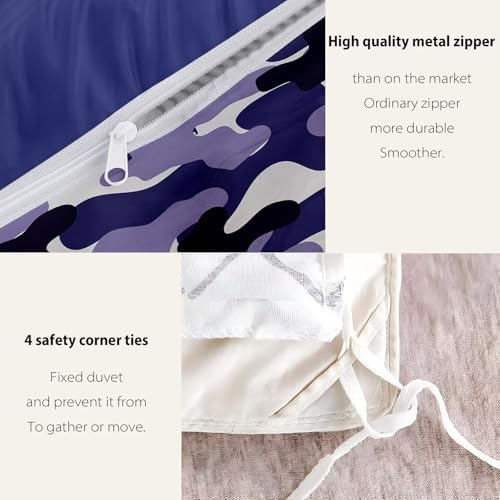 EXXBYELI Full Camo Duvet Cover Set 3 Piece