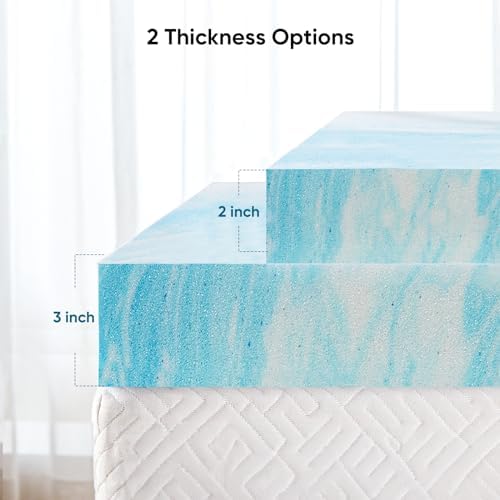 Marsail Twin 3-Inch Cooling Memory Foam Mattress Topper
