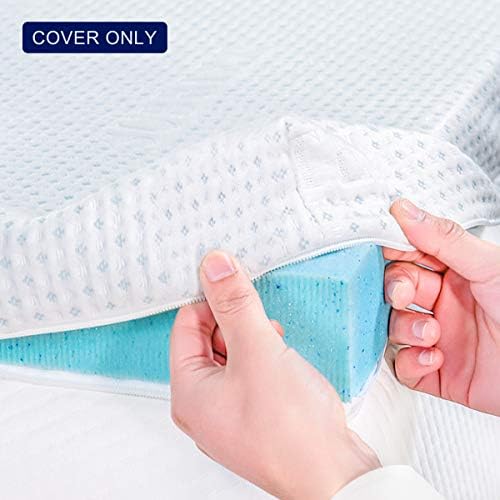 Subrtex Bamboo Rayon Mattress Topper Cover with Zippers Queen
