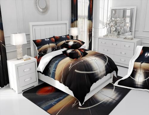 Jejeloiu Basketball Duvet Cover Set Kids Full Size
