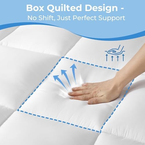 YUGYVOB Queen Mattress Topper - 600GSM Cooling Breathable Pad with Down Alternative