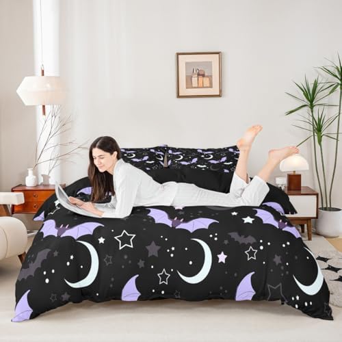 Halloween Bat Duvet Cover Set King Size