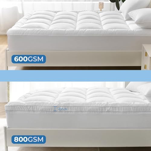 YUGYVOB Queen Mattress Topper - 600GSM Cooling Breathable Pad with Down Alternative
