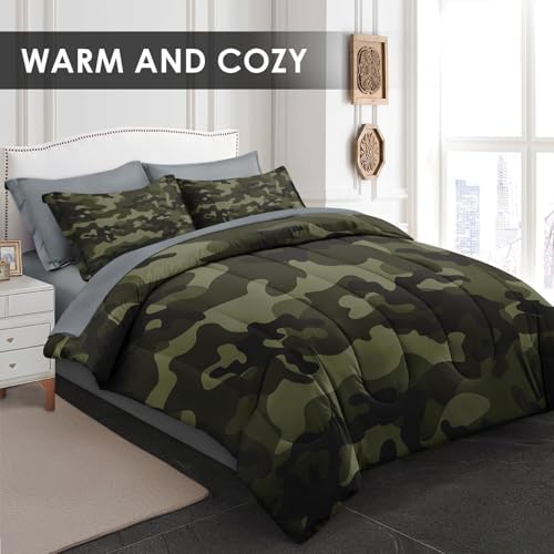 Pamnest Comforter Set Twin Size 5 Pcs Camouflage Bedding