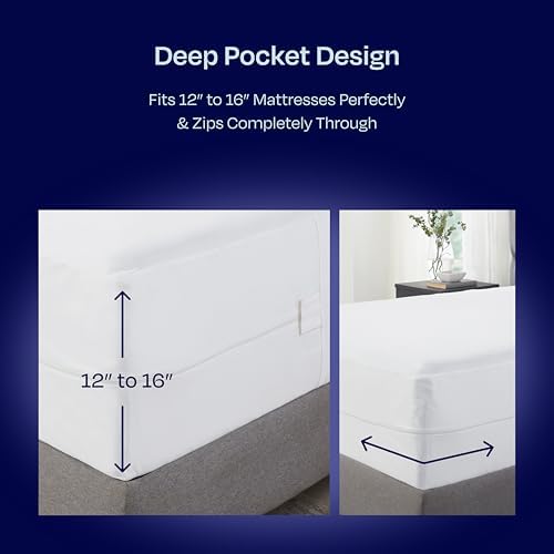 California Design Den Waterproof Queen Mattress Encasement - 6 Sided Protection 1
