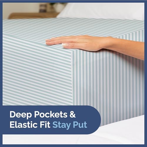 CGK Unlimited Kids Green Pinstripes Twin 3-Piece Sheet Set