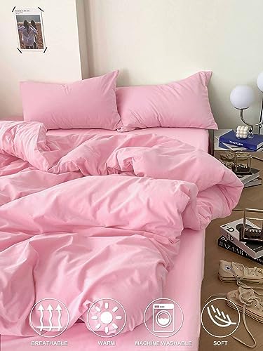 Nanko Queen Size Pink Comforter Set Plush 88x90 inch