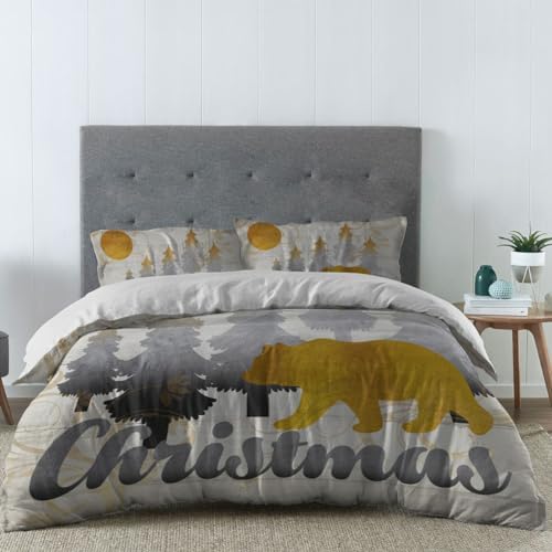 LooPoP Christmas Comforter Sets California King Bear Tree Bedding