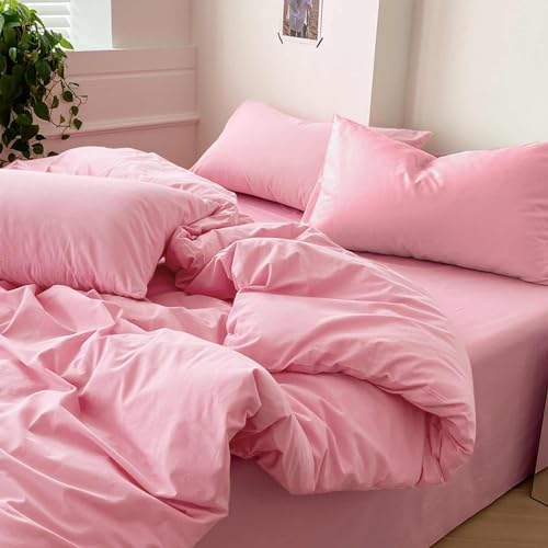 KimLuxz Twin XL Pink Duvet Cover Set