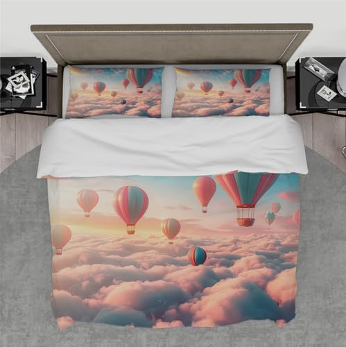 HOBBOY Fluffy Clouds Duvet Cover Set 3 Piece Kids Bedding