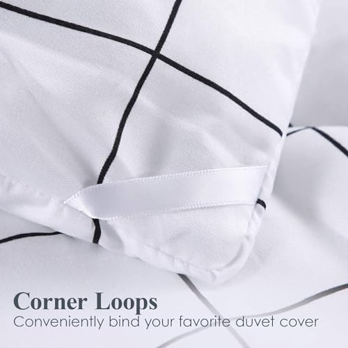 Andency White Grid Comforter Set Twin Size 2 Pieces 1