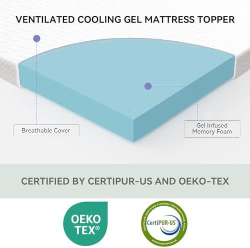 AMICLIBER 3 Inch Gel Memory Foam Mattress Topper