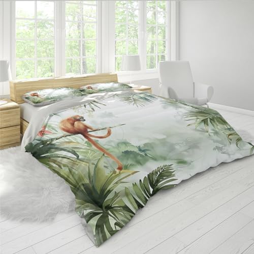 HOBBOY Tropical Plant Duvet Cover Set 3pc