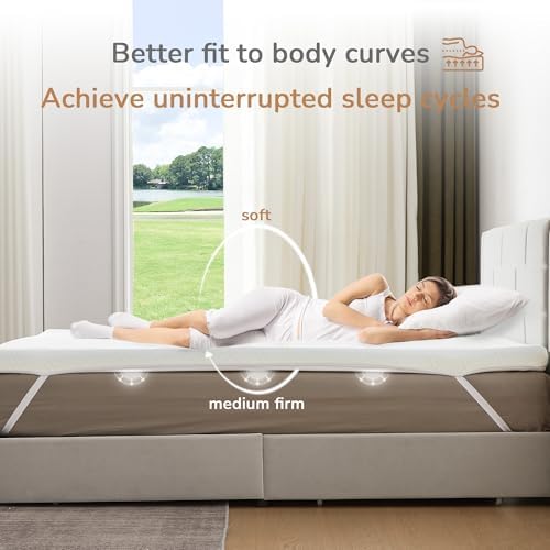 Aiwees 3 Inch Twin XL Mattress Topper with Cooling Memory Foam