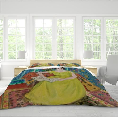 HOBBOY Yellow Dress Girl Duvet Cover Set 3 Pieces