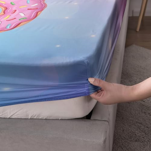 UEVBF Axolotl Cartoon Bed Set Twin Fitted Sheet Set