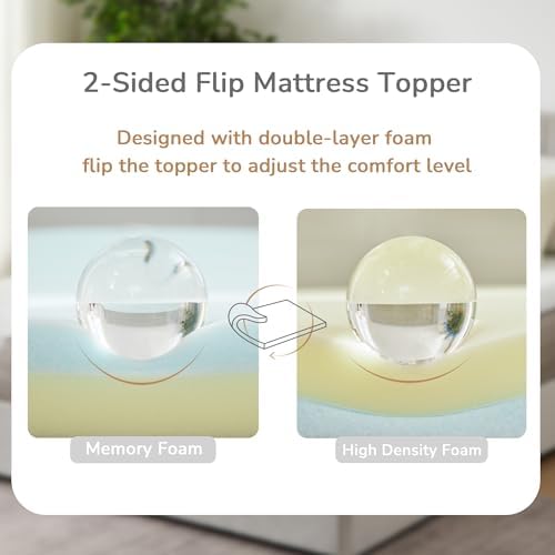 Aiwees 3 Inch Twin XL Mattress Topper with Cooling Memory Foam