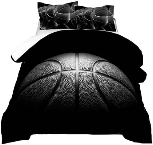 Kxry Black Basketball Comforter Set Full Size