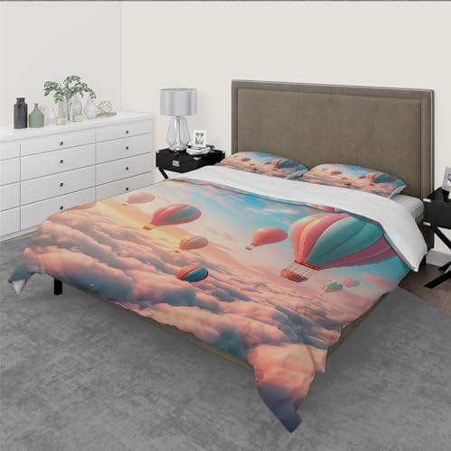 HOBBOY Fluffy Clouds Duvet Cover Set 3 Piece Kids Bedding