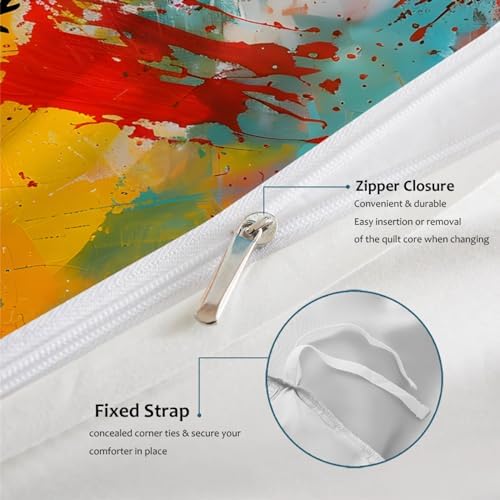 HOBBOY Modern Graffiti Duvet Cover Set with Zipper 3pc