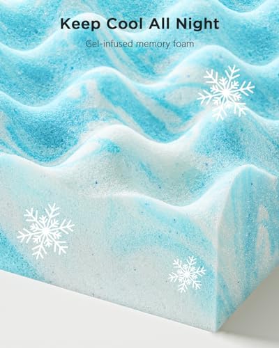 PERLECARE 3 Inch Queen Mattress Topper with Cooling Gel 1
