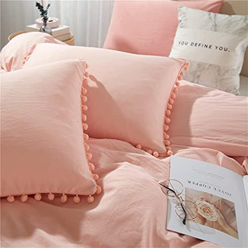 IHOUSTRIY Duvet Cover Set 3pcs with Zipper and Pom Poms