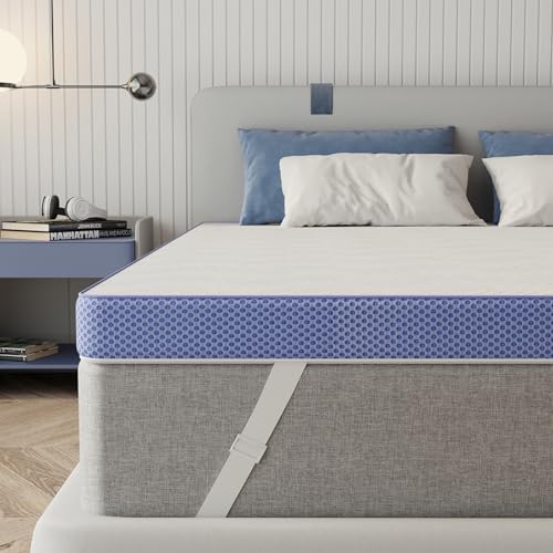 BedsPick 3 Inch Cooling Gel Mattress Topper with Non-Slip Design