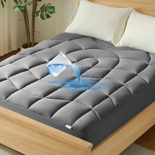 UNIKOME Queen Mattress Pad Waterproof with 5-Layers and Deep Pocket