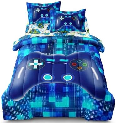 Leaflin Twin Gaming Bed in a Bag 5 Piece Set