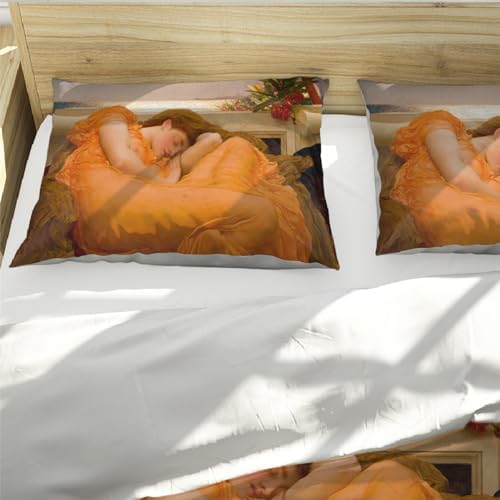 HOBBOY Orange 3pc Duvet Cover Set with Zipper Twin XL