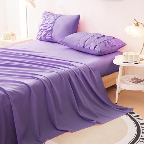 MWMWMW 5 Pcs Purple Comforter Set for Girls Twin