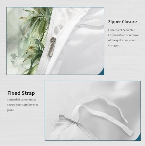 HOBBOY Tropical Plant Duvet Cover Set 3pc