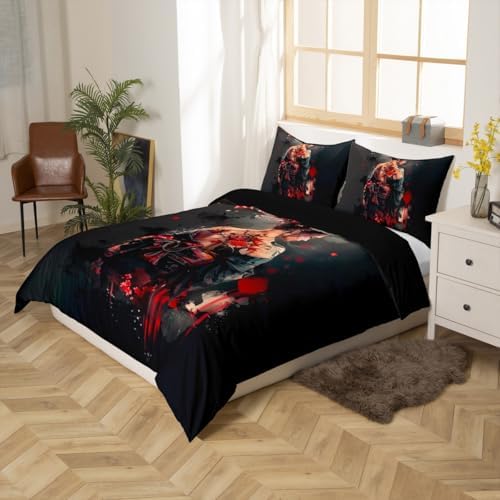 Jejeloiu Japanese Geisha Duvet Cover Set