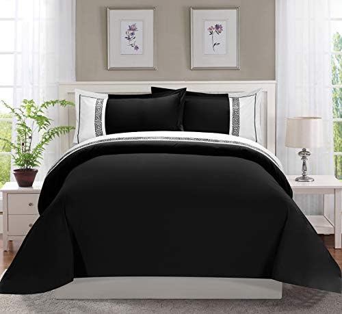 Elegant Comfort 3-Piece Duvet Cover Set with Greek Pattern