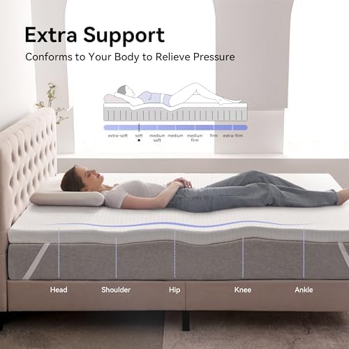 AMICLIBER 3 Inch Gel Memory Foam Mattress Topper
