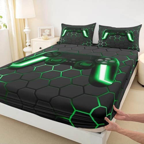 Erosebridal Game Bed Sheets Twin Size Set Neon Lights