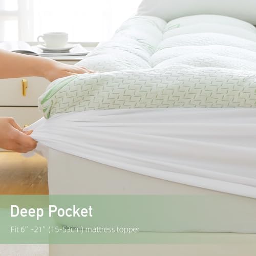 Extra Thick Queen Mattress Topper with Bamboo Viscose